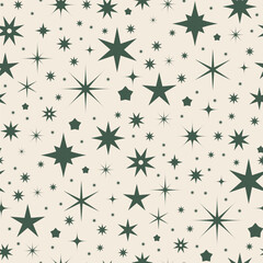 Light Celestial Stars Seamless Pattern