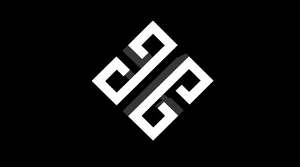 Fototapeta premium Abstract 3D geometric symmetrical knot design on black background. Modern minimalist graphic logo icon symbol concept.