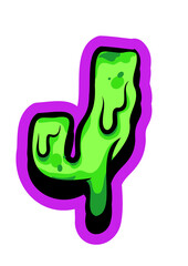 Zombie Dripping Alphabet PNG Set, Green Slime Horror Letters A-Z, Halloween Creepy Font, Dripping Zombie Number Set 0-9, Spooky Graphic Elements, Cartoon Slime Style, 117 PNG Files for Designs