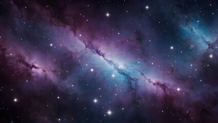 Vibrant cosmic scene showcasing a brilliant blend of colors in a vast universe filled with stars and ethereal clouds of gas and dust during the holiday season Generative AI