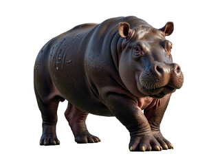 Detailed View of a Hippopotamus. Generative Ai