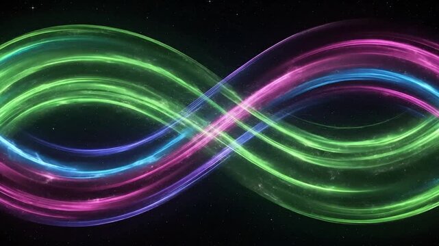 Abstract Aurora Borealis Wave Animation - Luminous Cosmic Energy Flow