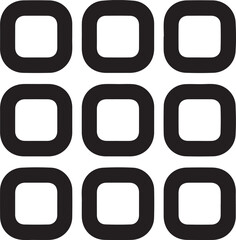 Nine rounded squares vector icon representing a menu or app launcher interface element