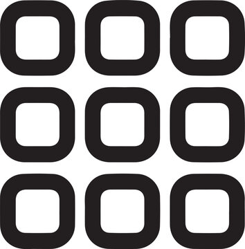 Nine rounded squares vector icon representing a menu or app launcher interface element