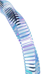 Elegant transparent spiral form with glossy reflections and soft blue gradient. Modern abstract render for background, technology, or design projects.