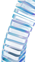 Vertical abstract composition made of curved glass-like shapes with smooth reflections and gradient light. Perfect for modern design, technology backgrounds, and creative visual concepts.