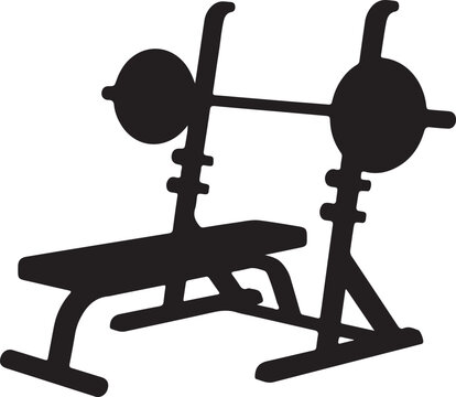 Bench press with barbell gym workout equipment vector