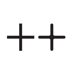 Two black plus symbols on a clean white background, indicating addition or growth