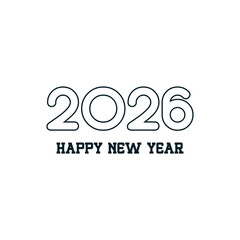 Fototapeta premium 2026 Happy New Year greeting card template with luxury golden numbers. Realistic confetti and warm congratulations