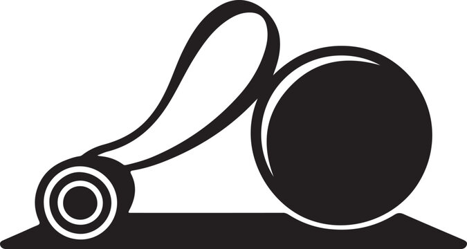 black yoga mat and ball clip art preview