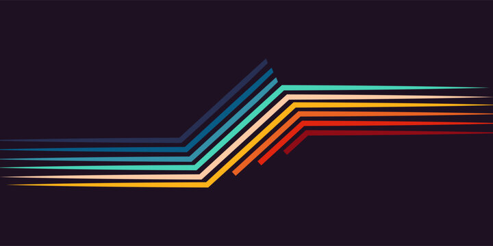 Modern background design in futuristic retro style with colorful lines abstract simpleModern background design in futuristic retro style with colorful lines abstract simple