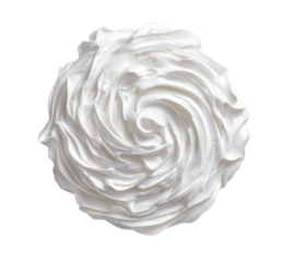 Swirling Delight: A close-up view of a smooth, whipped cream swirl, showcasing its soft texture and inviting appearance.