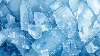 Abstract clear blue ice cubes texture with frozen water pattern - Powered by Adobe