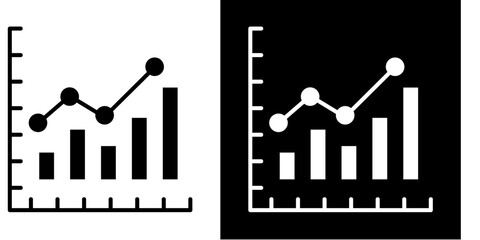 Business Growth Chart Icon Set White Style Collection