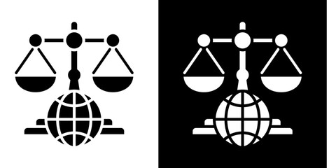 International Business Law Icon Set White Style Collection