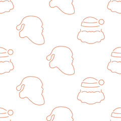 santa hat seamless pattern isolated on transparent background.