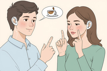 Couple shares a thought about coffee during conversation