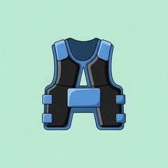 Stylized Illustration of a Body Armor Vest for Protection.