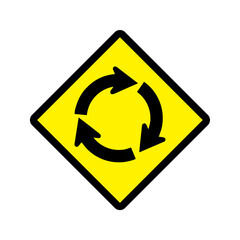 Round about Ahead icon vector design warning roads sign symbols