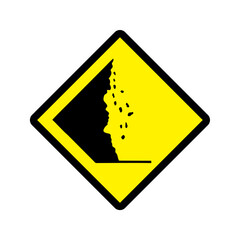 Falling rocks icon vector design warning roads sign symbols