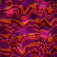 Abstract Digital Paint Tie Dye Watercolor Horizontal Wavy Liquid Stripes Lines with Splatters Seamless Pattern Blurred Batik Background