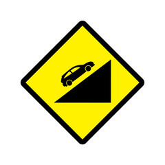 Hazardous climb icon vector design warning roads sign symbols