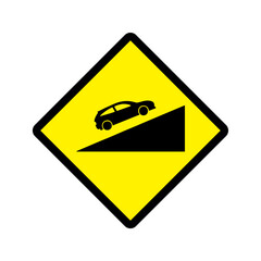 Steep climb icon vector design warning roads sign symbols