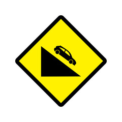 Hazardous descent icon vector design warning roads sign symbols