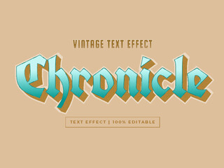 Vintage Chronicle Text Effect: Old English Typography, Retro Gradient, and Grunge Texture