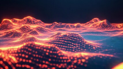 Abstract digital landscape showing connected data network grid - Powered by Adobe