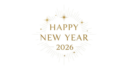 Celebrate the upcoming year with a dazzling 'Happy New Year 2026' golden graphic, perfect for festive invitations and elegant event promotions.
