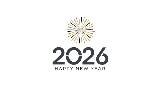 Celebrate the arrival of 2026 with a radiant burst of golden and black fireworks, heralding a joyous and prosperous New Year ahead for all.