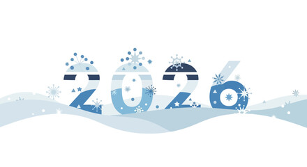 Celebrate 2026 with a fresh winter design, perfect for holiday greetings, banners, and festive marketing campaigns, spreading cheer and anticipation