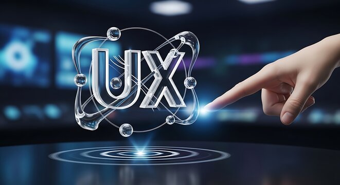 Innovative UX design concept with interactive digital experience for modern technology interface and futuristic user interface with a human touch