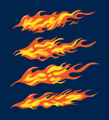 fire flames livery design set for cars or motorbike  © Neocozmo Graphic