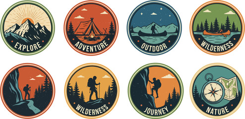 Easter eggs vector set in a simple vintage icon design