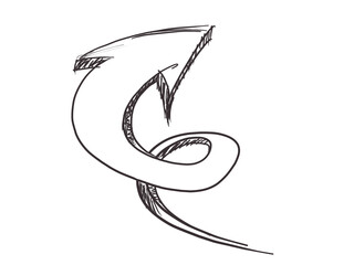 hand drawn twisty arrow