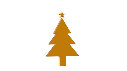 Golden Christmas Tree – Minimalist Holiday Symbol with Star on Top png transparent