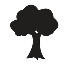 Silhouette of a tree with a full crown