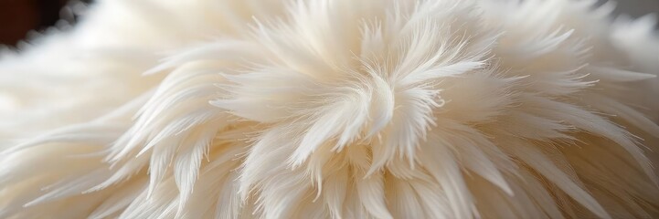 Fototapeta premium Luxurious, fluffy feather cushion, plump and inviting Perfect for adding comfort and style to any room Close-up view highlighting the soft texture and natural feather fill , decor, plush, bedding
