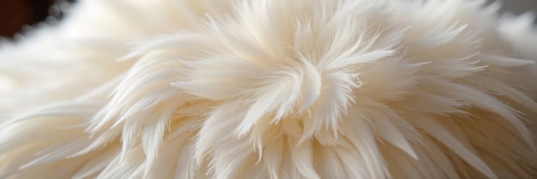 Luxurious, fluffy feather cushion, plump and inviting Perfect for adding comfort and style to any room Close-up view highlighting the soft texture and natural feather fill , decor, plush, bedding