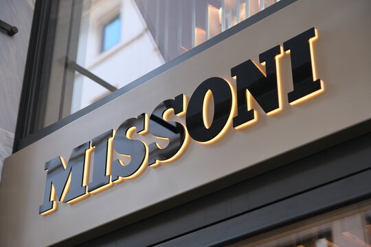 Milan,Italy-Sep.29th 2025: Missoni brand logo on store 