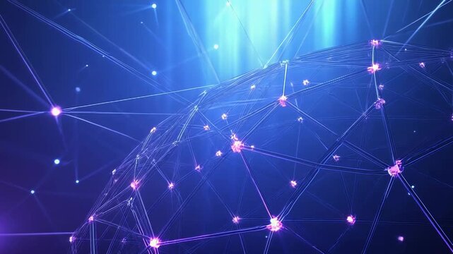 Global network grid connecting digital data points