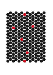Honey Bees Hive Black and Red Pattern Vector Design