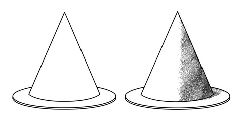 Fototapeta premium Elegant, Monochrome Paper Party Hats | Clean, isolated vector art for creative projects.