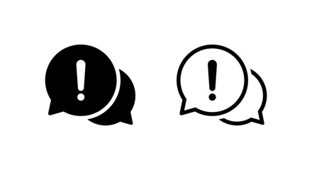 Chat alert icon. Message bubble with exclamation mark symbol. Warning or urgent communication sign