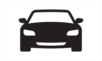 Modern Car Icon Vector Front View Automobile Traffic Transport Vehicle Symbol
