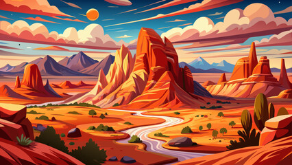 Very beautiful view of Valley of Fire State Park near Las Vegas, Nevada, USA, featuring striking red rock formations, desert landscapes, sculpted sandstone, and wide open skies that highlight the dram