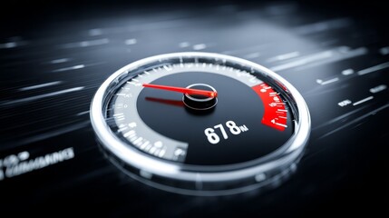 Dynamic speedometer display showcasing rapid velocity measurement and automotive performance with clear indication of current speed.