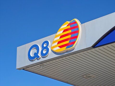 Milan,Italy-Sep.29th 2025: Q8 filling station logo